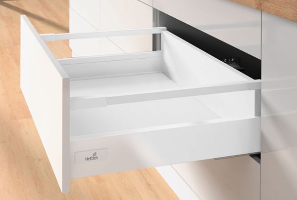 Комплект короба innotech atira частич. выдв. с silent system, h144,nl420,релинги, цвет белый 9230065 Hettich