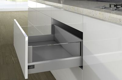 Комплект короба arcitech с des ignside, с соед.зад.стенки, nl550, h218/94, цвет серебристый 9150733 Hettich