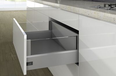 Комплект короба arcitech с des ignside, с соед.зад.стенки, nl400, h250/126, цвет серебристый 9150968 Hettich