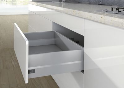 Комплект короба arcitech с top side, с соед.зад.стенки, nl500, h 186/94, цвет серебристый 9150716 Hettich