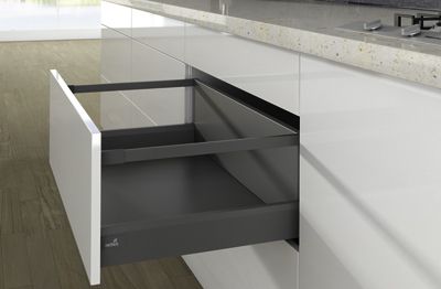 Комплект короба arcitech с рел ингом, с соед.зад.стенки, nl400, h250/94, цвет антрацит 9150665 Hettich