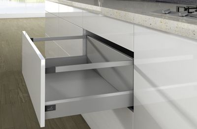 Комплект короба arcitech с рел ингом, с соед.зад.стенки, nl400, h250/94, цвет серебристый 9150743 Hettich