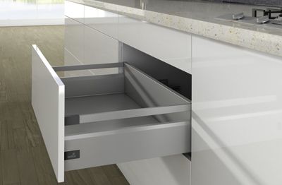 Комплект короба arcitech с рел ингом, с соед.зад.стенки, nl500, h186/126, цвет серебристый 9150938 Hettich