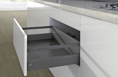 Комплект короба arcitech с рел ингом, с соед.зад.стенки, nl650, h186/94, цвет антрацит 9150545 Hettich