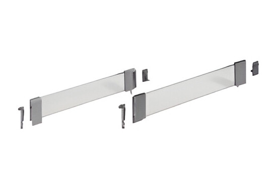 9100889 Комплект для короба Hettich, 9100889 DesignSide, со стеклом и адаптером высота 144мм, длина 470 мм, серый