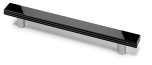 Ручка Hettich, 9113313 Darfo, межосевое расстояние 192мм, черная глянцевая