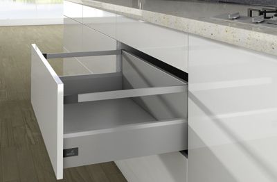 Комплект короба arcitech с рел ингом, с соед.зад.стенки, nl550, h250/126, цвет серебристый 9150963 Hettich