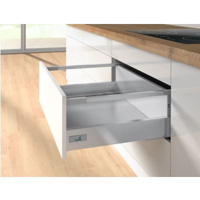 Комплект короба innotech atira полного выдв. с silent system, h176, nl350, релинги, цвет серый 9228911 Hettich