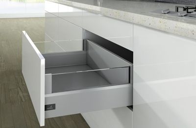 Комплект короба arcitech с des ignside, с соед.зад.стенки, nl500, h218/126, цвет серебристый 9150954 Hettich