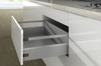 Комплект короба arcitech с рел ингом, с соед.зад.стенки, nl500, h218/126, цвет серебристый 9150946 Hettich