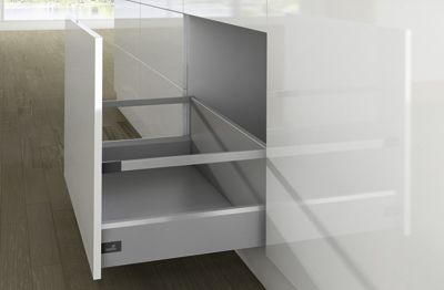 Комплект короба arcitech с рел ингом, с соед.зад.стенки, nl400, h282/126, цвет серебристый 9150991 Hettich