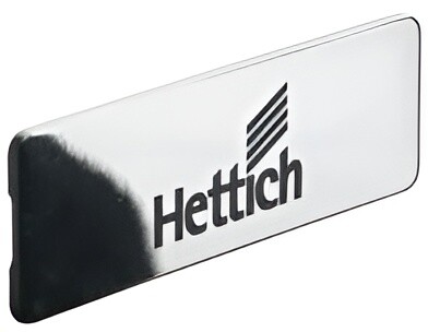 9104097 Заглушка для ящика InnoTech с логотипом Hettich, пластик, белая / под хром