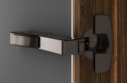 Петля sensys 8669,w45, угол 95°, чашка th52 d35, накладная, b9, черный обсидиан 9091751 Hettich
