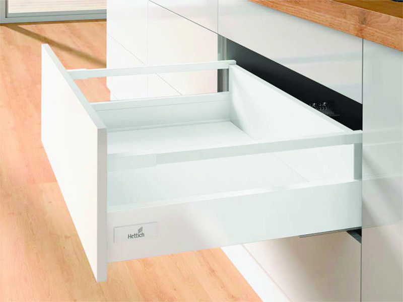 Комплект короба innotech atira частич. выдв. с silent system, h144, nl260, релинги, белый 9248743 Hettich
