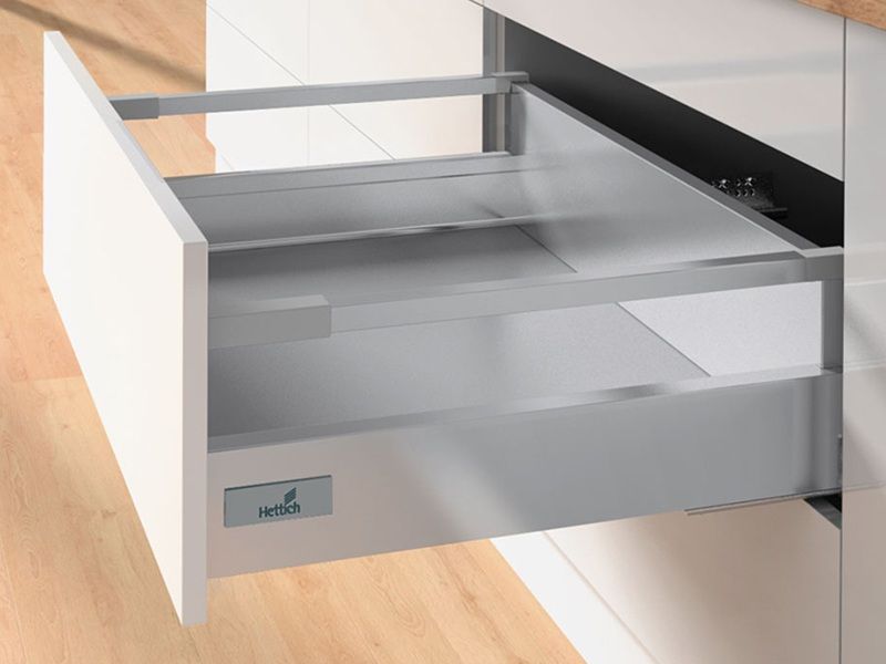 Комплект короба innotech atira полн. выдв. с push to open,h1 44, nl260, релинги, серый 9242931 Hettich
