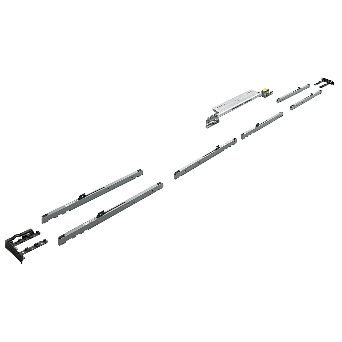 Комплект демпферов Silent System TopLine XL для 3 дверей, 30-80 кг, с демпфером для средней двери, цвет черный/серый