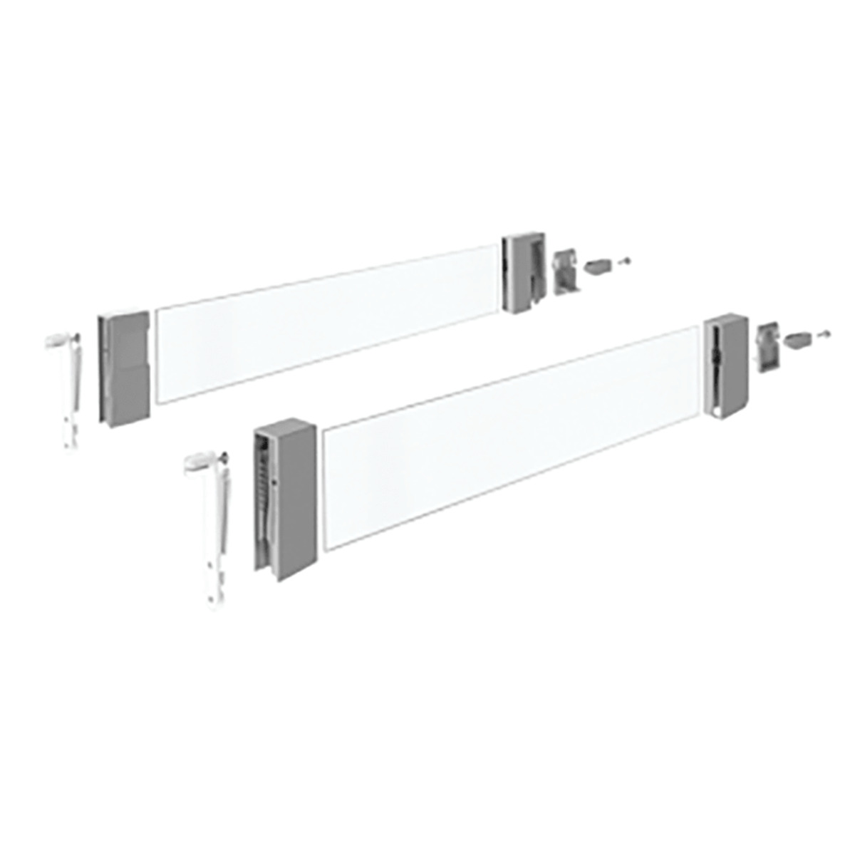 Комплект надставок на боковину DesignSide InnoTech Atira, H144, NL300, стекло, цвет серый