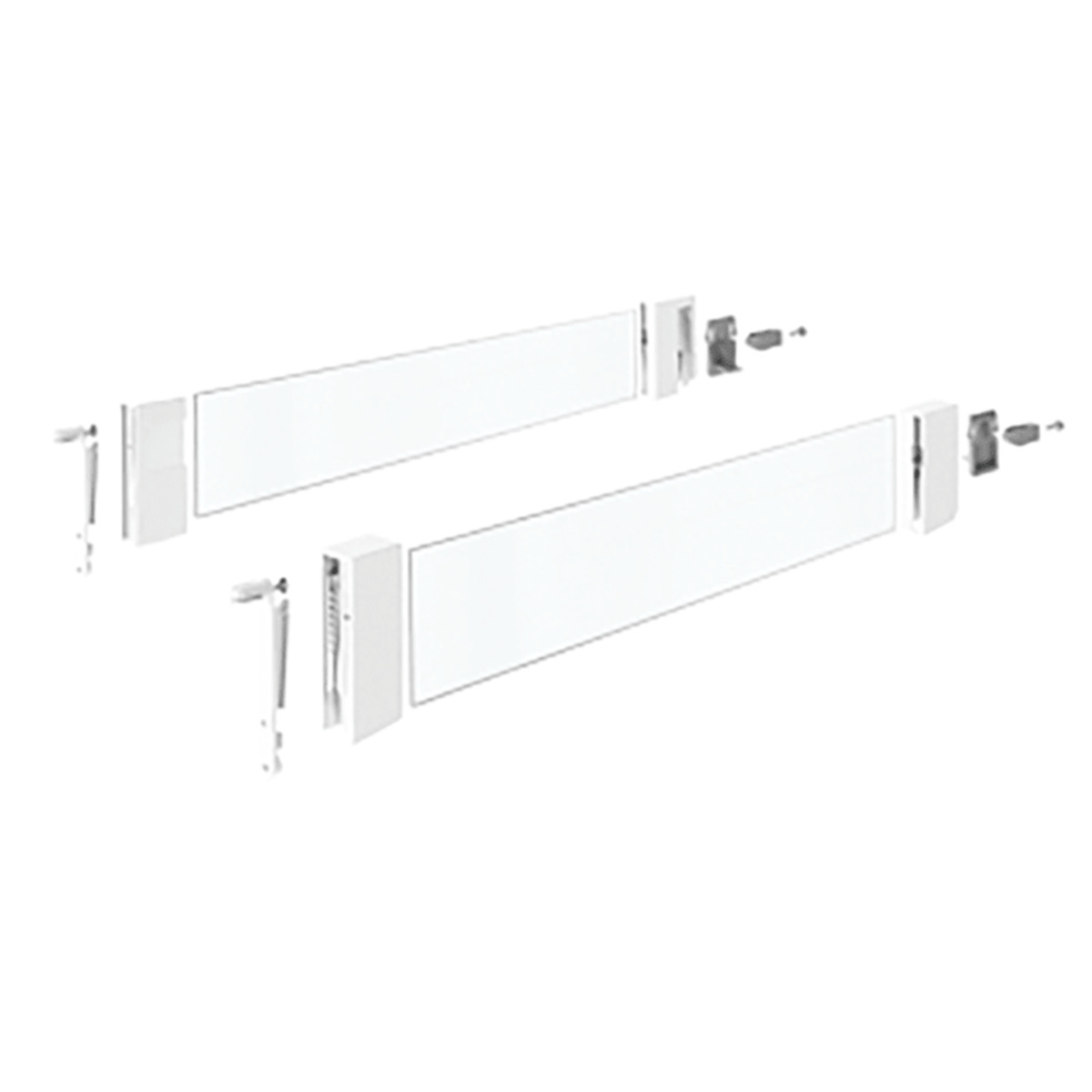 Комплект надставок на боковину DesignSide InnoTech Atira, H144, NL350, стекло, цвет белый