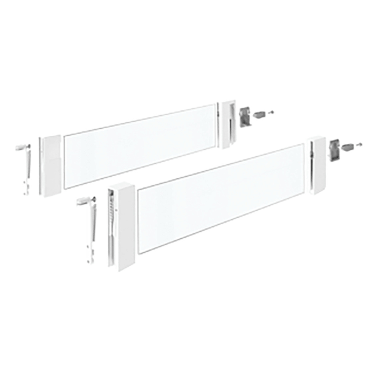 Комплект надставок на боковину DesignSide InnoTech Atira, H176, NL300, стекло, цвет белый
