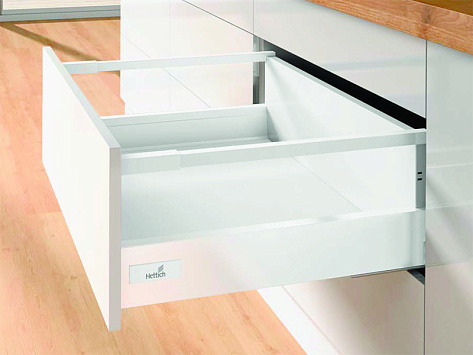 Комплект ящика Hettich InnoTech Atira, полное выдвижение, H176, NL520, Push to open, белый, арт. 9336688