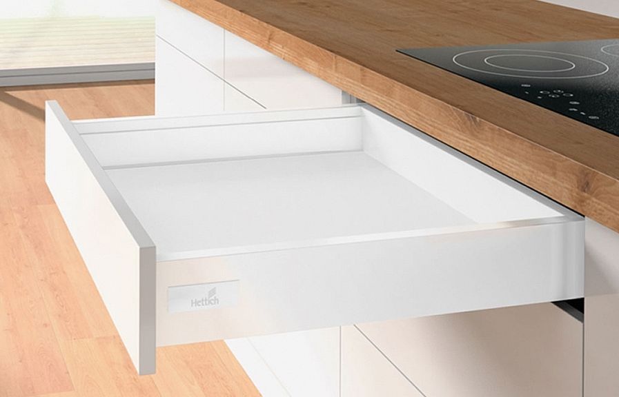 Комплект ящика Hettich InnoTech Atira, полное выдвижение, H54, NL470, Push to open, белый, арт. 9337680