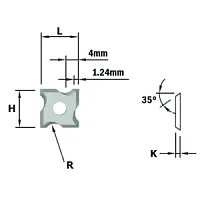 Фреза CMT концевая со сменным ножом HW Z2 S=8 D=27 L=57,5 R=2 RH