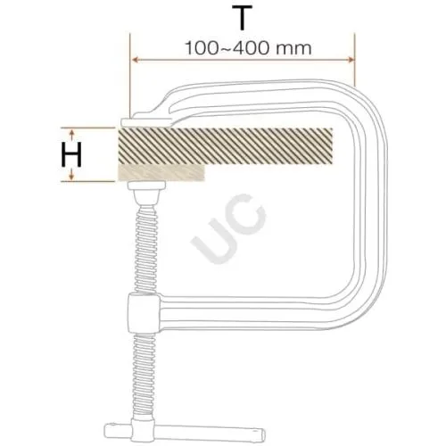 Струбцины C-образные кованные с Т-рукояткой EHOMA UC8 фото 2