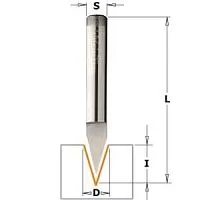 Фреза CMT гравировальнная 35° монолитная Z1 S=6 D=6x9x50 RH