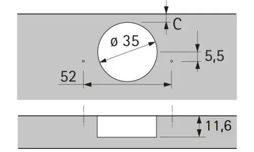 Петля sensys 8687, угол 165°, чашка th42 d35, средняя стенка, b3 9099820 Hettich фото 5