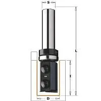 Фреза CMT обгонная (верх. подш.), смен.ножи HM Z2 S=8 D=16x35x80 RH