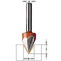 Фреза CMT пазовая с углом 60гр. Z2 S=6,35 D=12,7х10