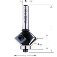 Фреза CMT фасочная 22гр. (нижн. подш.), смен.ножи HM Z2 S=6 D=25x11х65