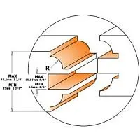 Комплект 2 фрез Дверь (обвязка) S=12 D=48-44 I=35-44,5мм