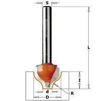 Фреза CMT (Псевдофиленка) Z2 S=12 D=25,4x9,5 R=3,2