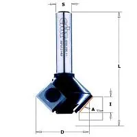 Фреза CMT фасочная 45гр., смен.ножи HM Z2 S=6 D=29x8x52