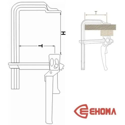 Струбцины F-образные кованные рычажные EHOMA G25L фото 2