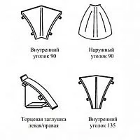 Набор заглушек для пристеночных бортиков бежевый - AC03 882003