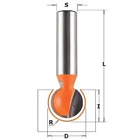 Фреза CMT с шаровой режущей частью R=12,7 S=12 D=25,4x23,5x70