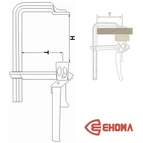 Струбцины F-образные кованные рычажные EHOMA G12L фото 2