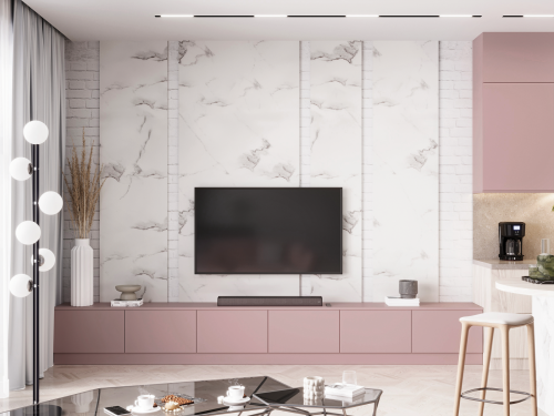 Фасадное полотно «Rehau» AQUARELLE PET Пепельная роза арт. 2612L, 2800*1220 18 мм фото 2