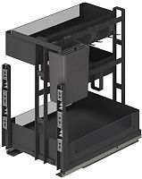 Выдвижная корзина 300 мм GLX TALISMAN, со стеклом, мультифунк, графит, Soft-Close (1 к-т/кор)
