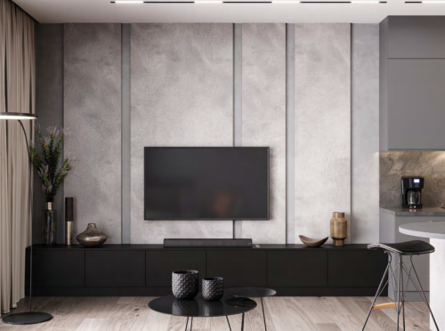 Фасадное полотно «Rehau» AQUARELLE PET Чёрный бархат арт. 2597L, 2800*1220 18 мм фото 2